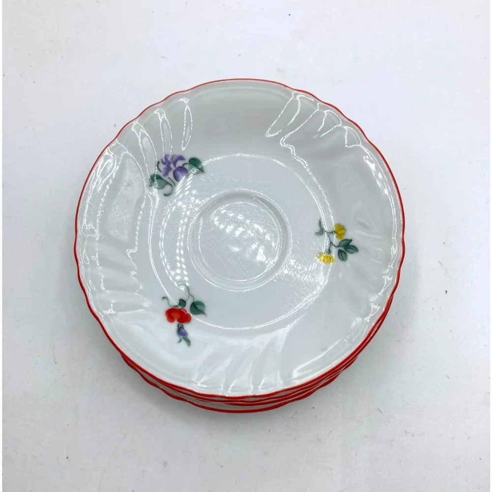 VINTAGE FITZ & FLOYD MULTI COLORED FLORAL PRINTEMPS CUP SAUCER 5